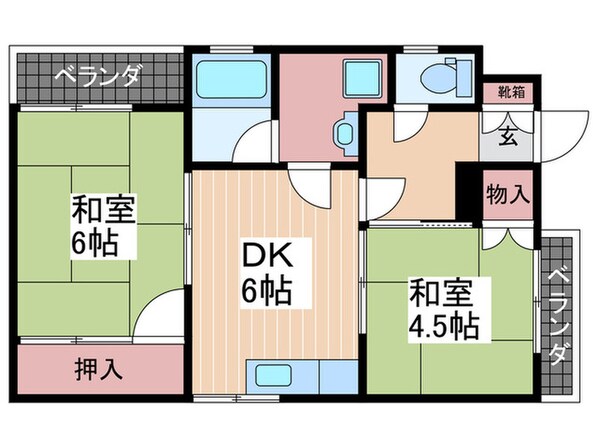 コーポ山源の物件間取画像